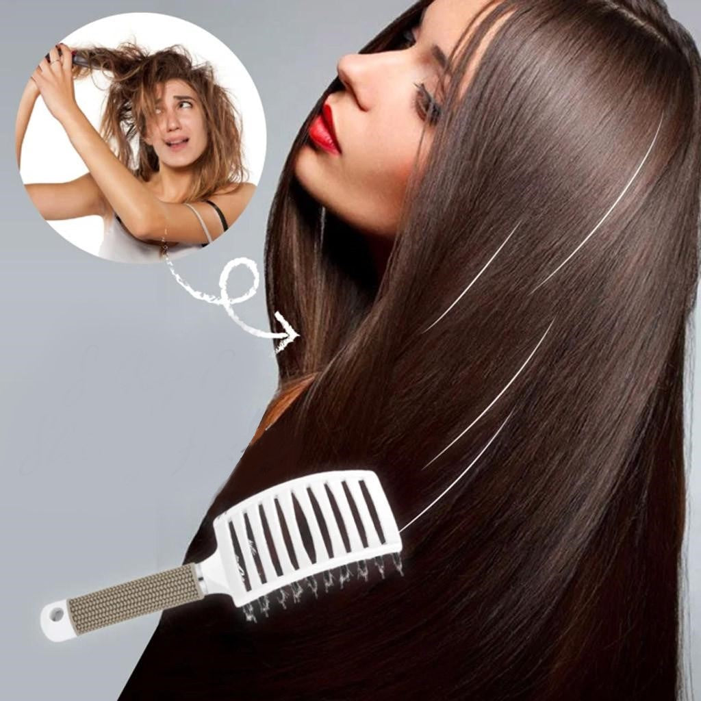 GentleHair Pro | Entwirrbürste für sanftes & schmerzfreies Haarekämmen | Für alle Haartypen | Mit Wildschweinborsten & Nylonspitzen