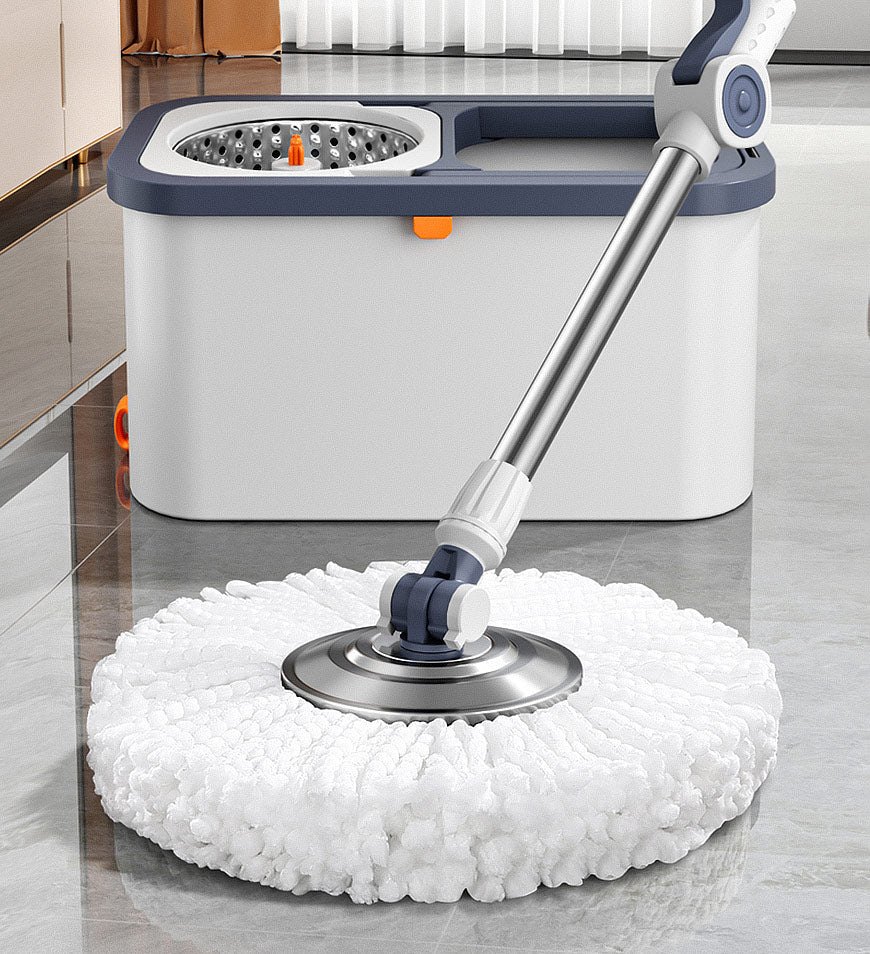 Glanzilo SpinPro | Schleudermopp Set | Trennsystem | 136 cm Griff | 3 Ersatzköpfe