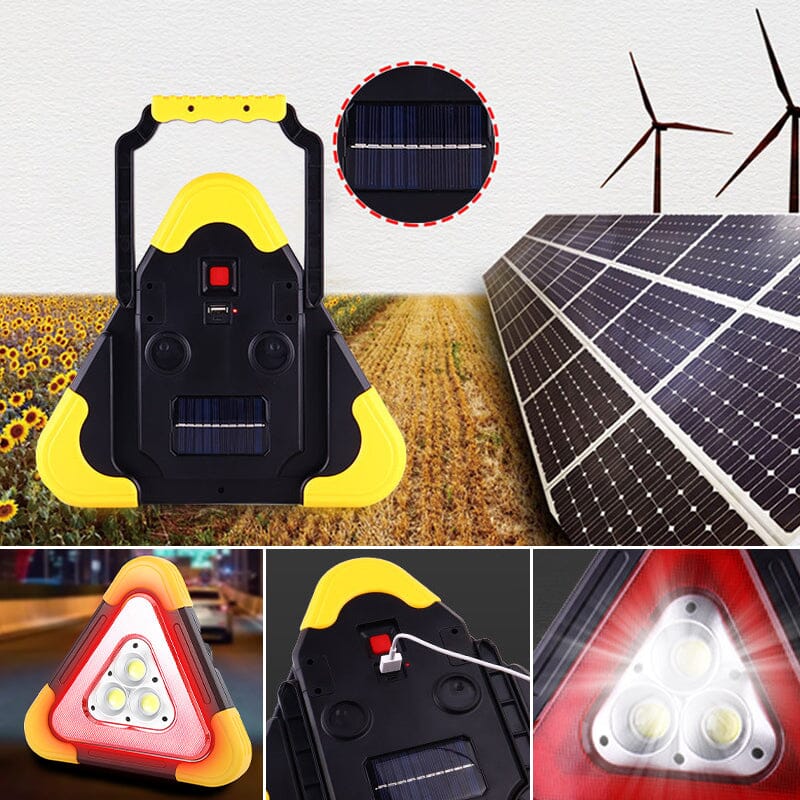 RescueBeam - 2-IN-1 solarbetriebene dreieckige Warnleuchte für den Straßenrand