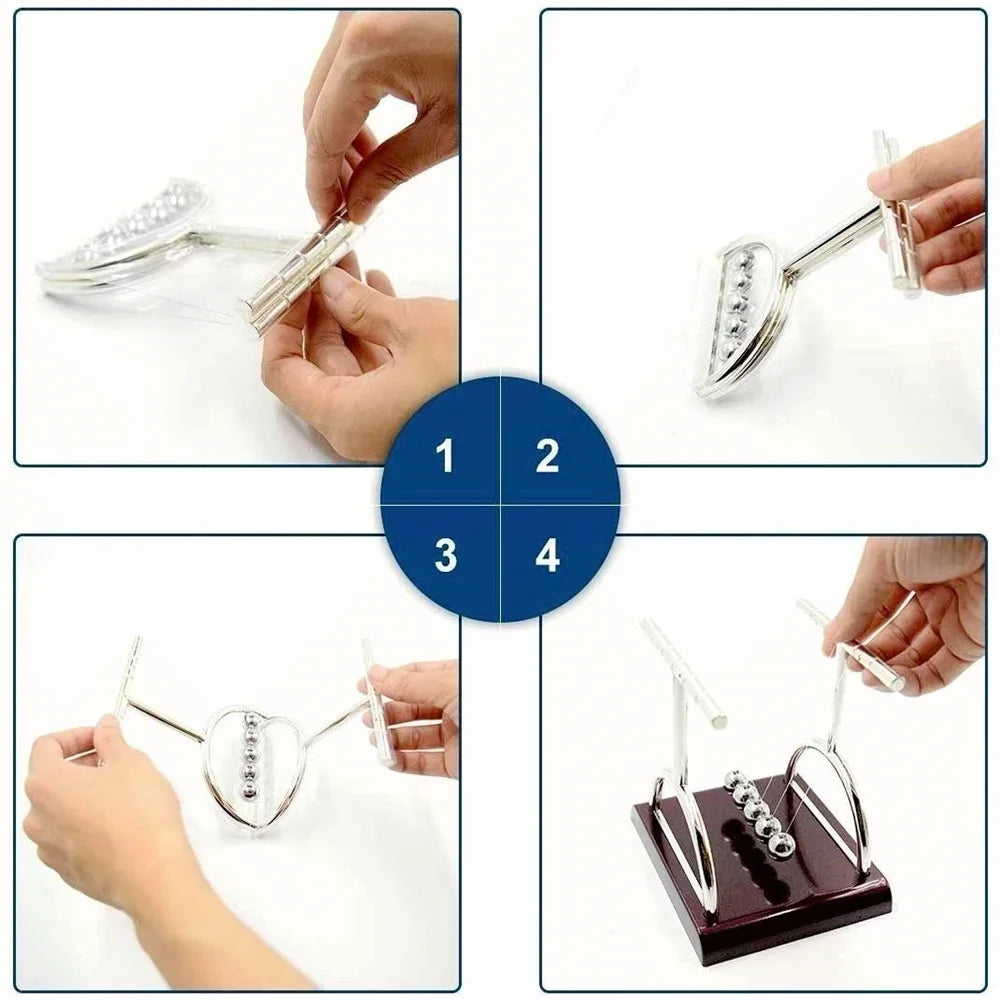 Newtonsches Pendel Kinetico | Ausgleichskugeln | Kontinuierliche Bewegung | Stahl- und Holzkugeln Ausgleich Stahlkugeln Perpetuum Mobile Kollisionskugel Schulunterricht Physik Wissenschaft Pendel Wohnkultur