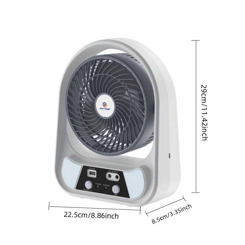 SolarAir | Tragbarer Solar-Ventilator | LED-Beleuchtung & Powerbank | Kompakt und Mobil