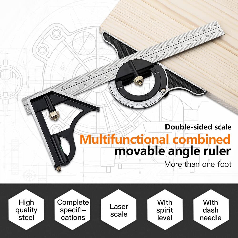 AdjustiRuler - Multifunktionale Kombination aus beweglichem Winkellineal-Set