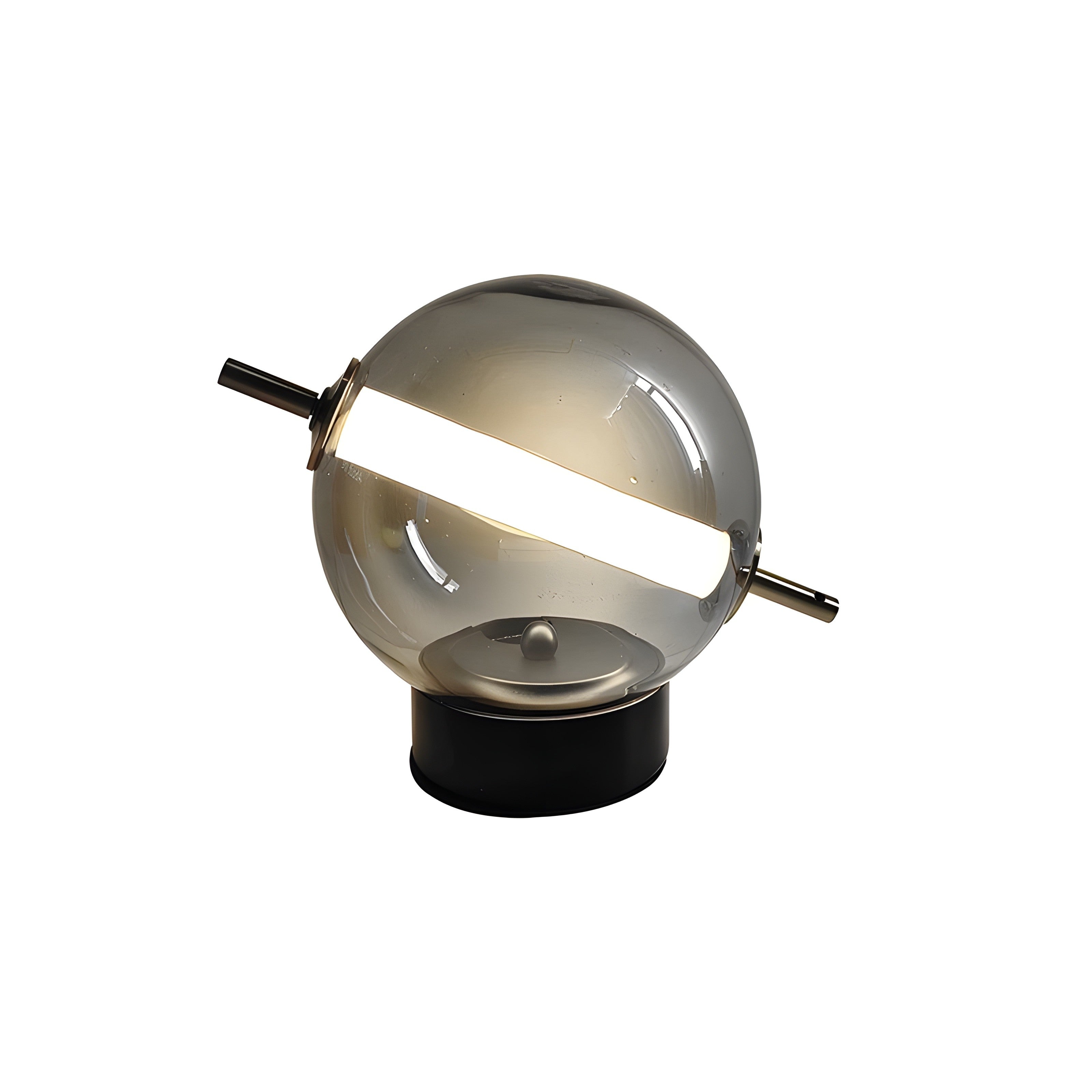 Glasvora Tischlampe | Kugelleuchte aus Farbglas | Retro Mid-Century Design | Warmes LED-Licht
