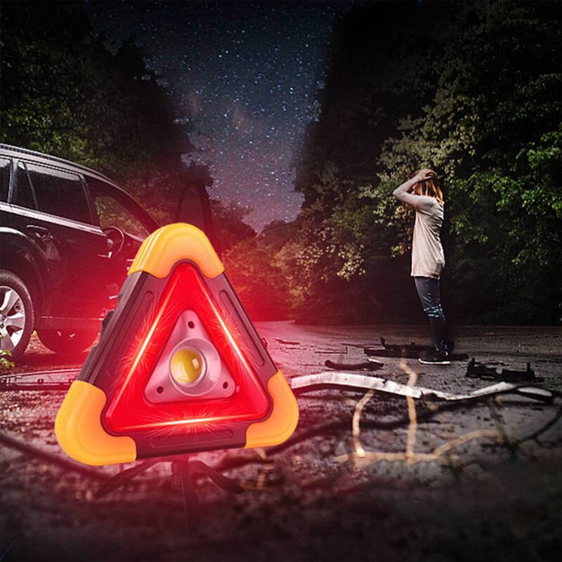 RescueBeam - 2-IN-1 solarbetriebene dreieckige Warnleuchte für den Straßenrand