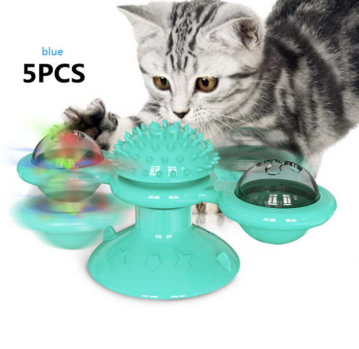 PlayPaws Toy | Interaktives Katzenspielzeug | Zahnpflege & Kratzschutz | Drehende Windmühle