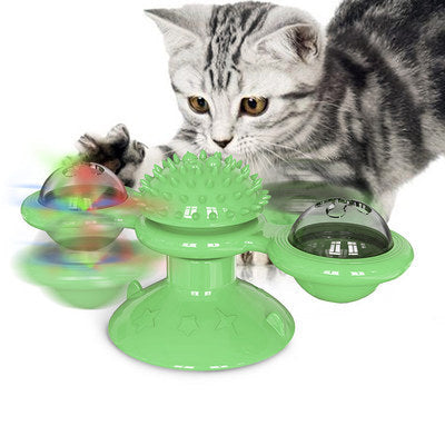 PlayPaws Toy | Interaktives Katzenspielzeug | Zahnpflege & Kratzschutz | Drehende Windmühle