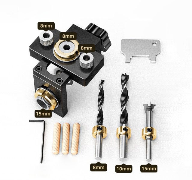 FlexiPunch - 3 in 1 Einstellbare Holzbearbeitung Bohren Locator Stanzer Werkzeuge