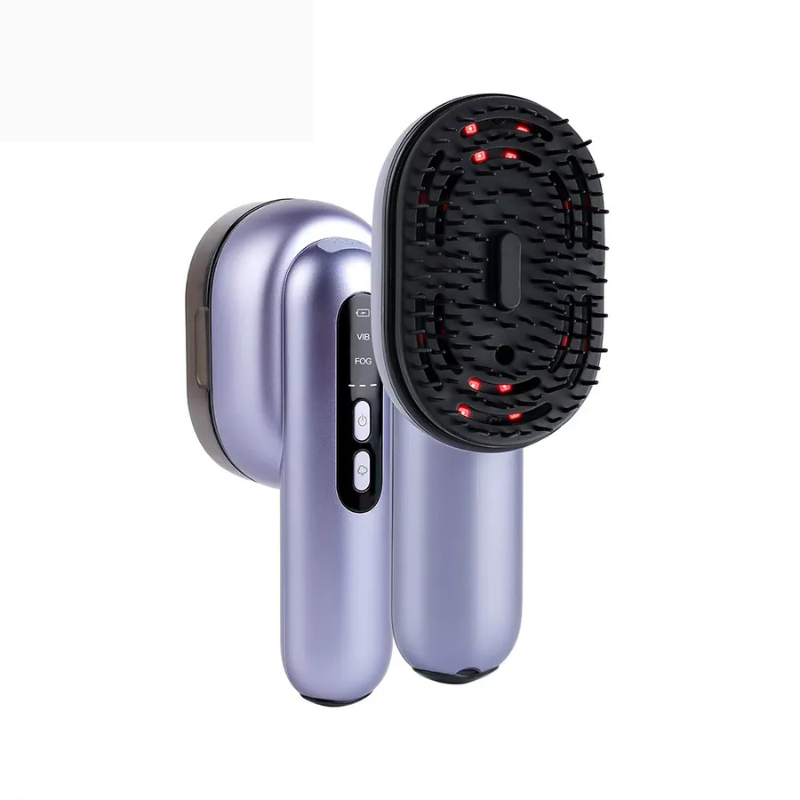 ScalpVibe | Spray Kopfhautmassagekamm | Vibrationsstufen, Rotlicht & Öl-Sprühfunktion | Haarpflege & Haarwachstumsförderung zuhause & unterwegs