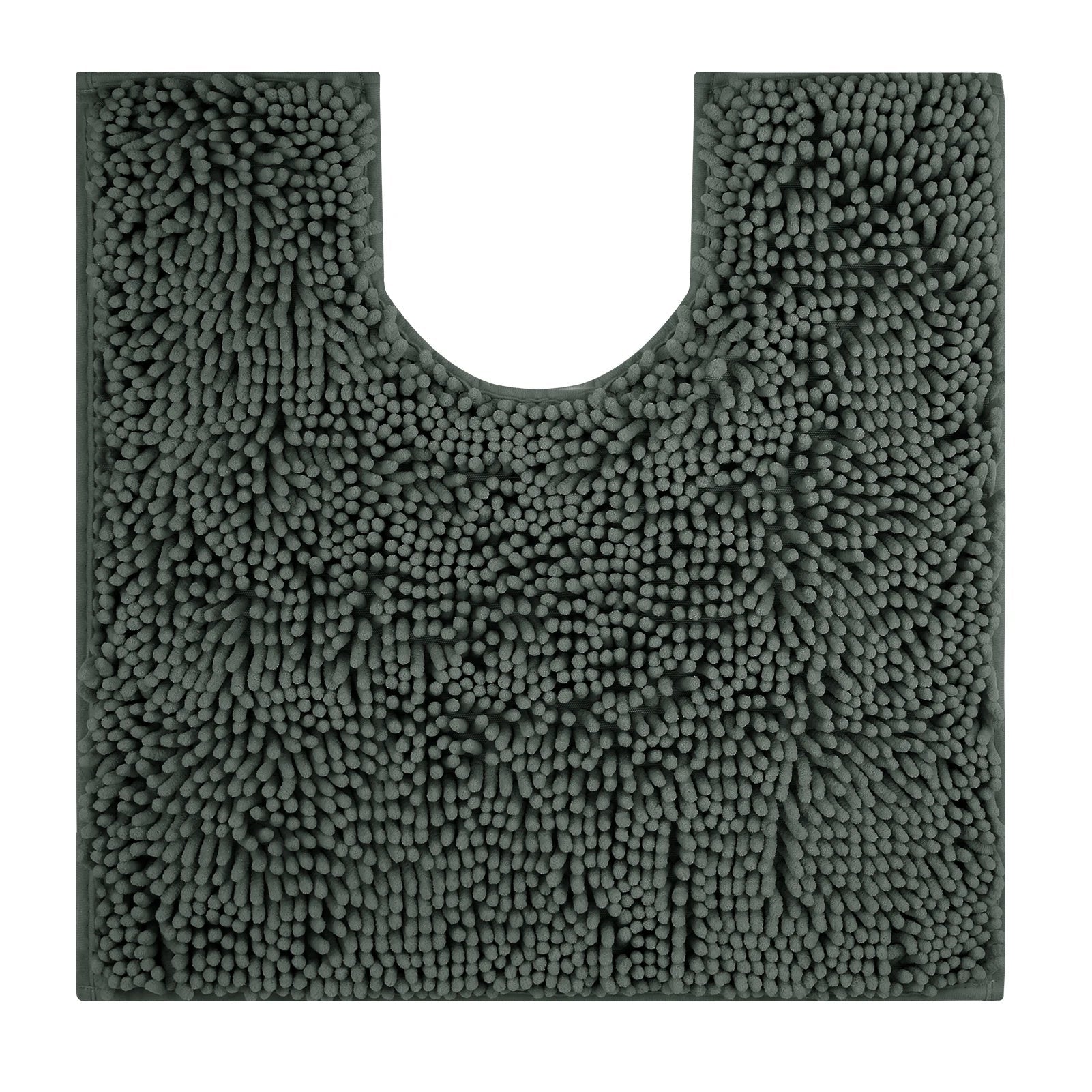 Aqualume | U-förmige Toilettenmatte | Chenille-Badmatte mit überlegener Saugfähigkeit | Rutschfest und maschinenwaschbar | Weich und gemütlich