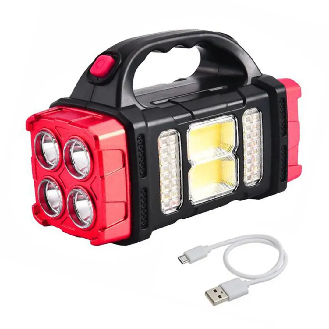Torchora 3-in-1 Outdoor-Taschenlampe | LED-Beleuchtung & Powerbank | Solar & USB Ladefunktion | Kompakt & Wetterfest