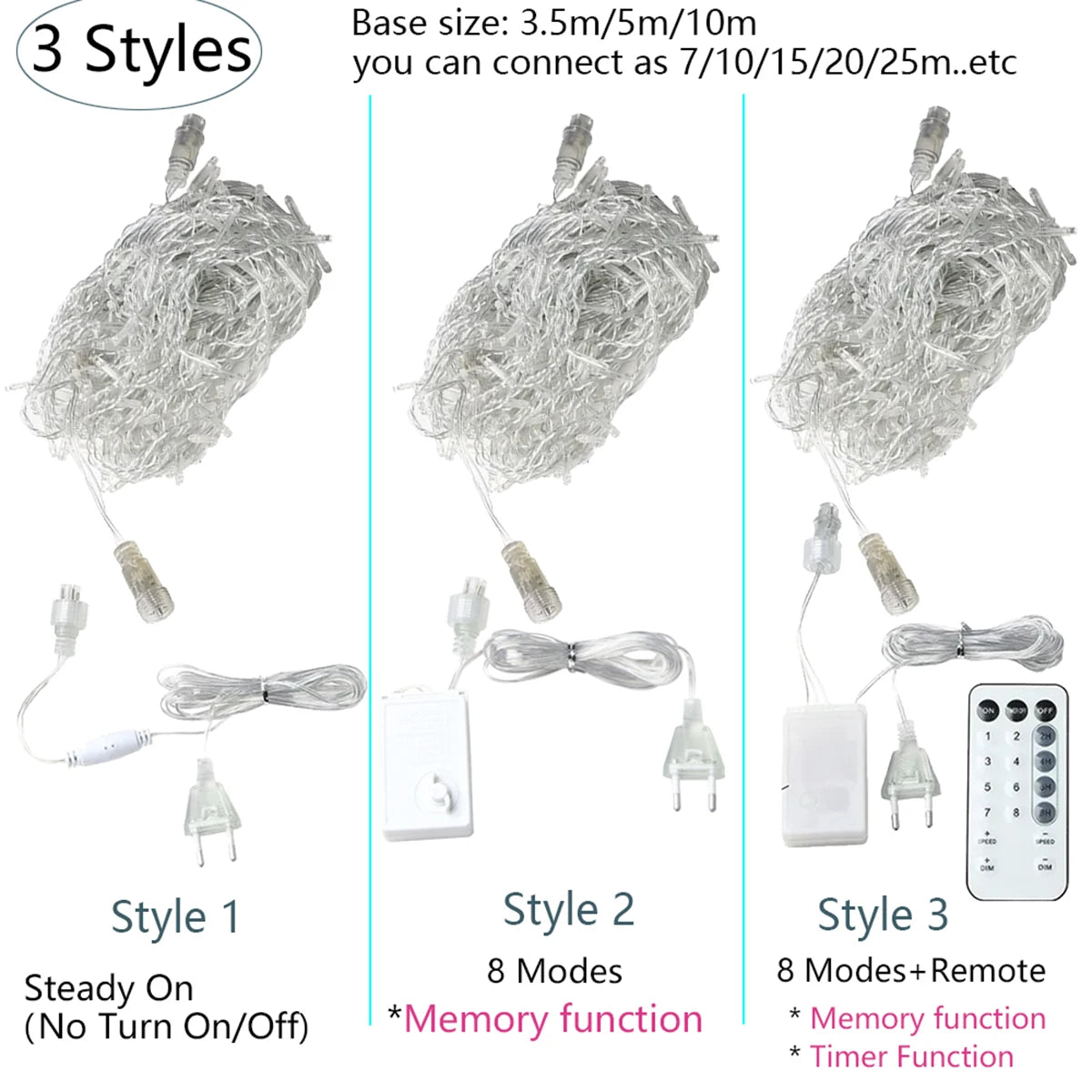 LED-Eiszapfenvorhanglichter Glacielle | Warmweiß, Kaltweiß oder RGB | 3,5–40 m | Wasserdicht & anschließbar | Perfekt für Weihnachten, Hochzeit & Außendekoration