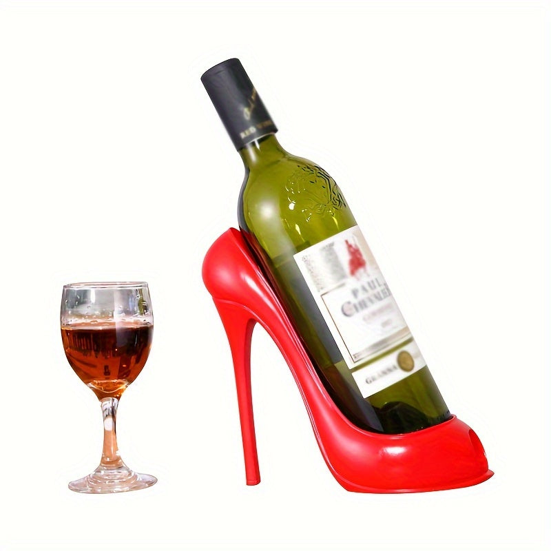 GlamPour HeelRack | High-Heel Weinregal | Design-Akzent für Weinliebhaber | Schwarz Glänzend