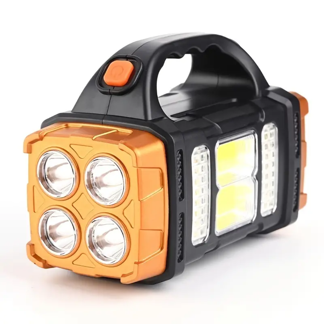 Torchora 3-in-1 Outdoor-Taschenlampe | LED-Beleuchtung & Powerbank | Solar & USB Ladefunktion | Kompakt & Wetterfest