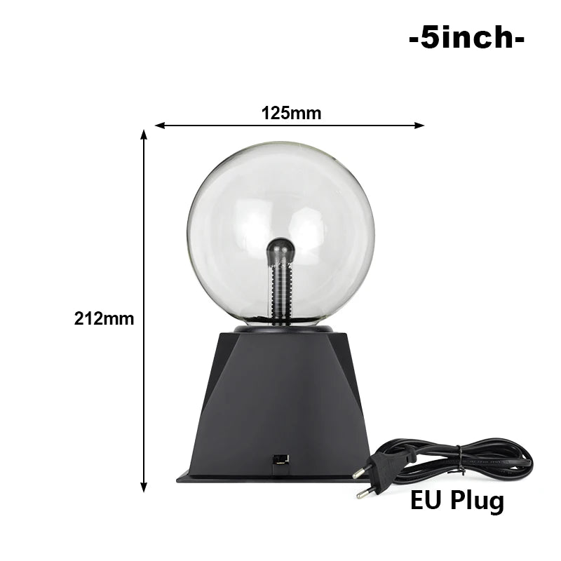 Electrava | Magische Plasmakugel Lampe | LED Taschenlampe mit Berührungs- und Soundsteuerung | 220V EU-Stecker | 10–20 cm | Dekoratives & Partylicht