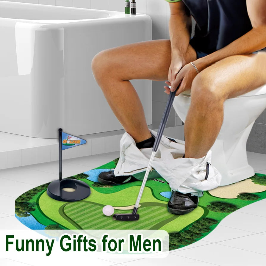 Toiletten-Golf-Set | Humorvolles Mini-Golf-Badezimmer-Spiel | Ideales Geschenk für Männer | Golfinity