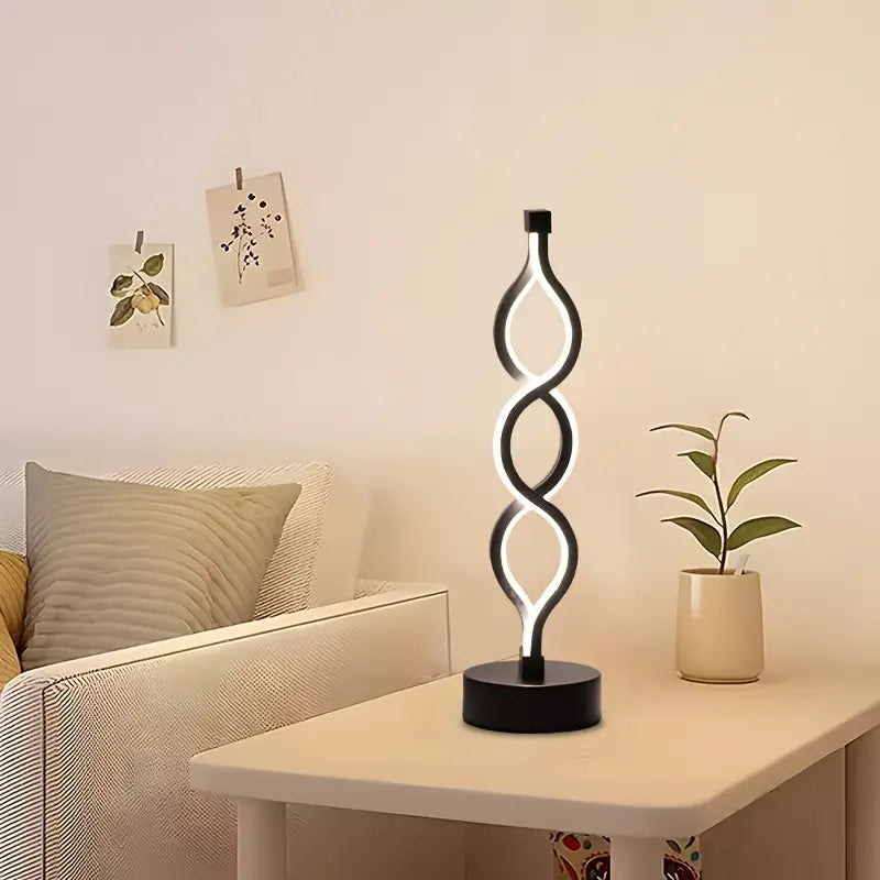 SpiraGlow LED Tischlampe | Dimmbare Spiralform | USB-betrieben & Kabellos | Modernes Design für jedes Interieur