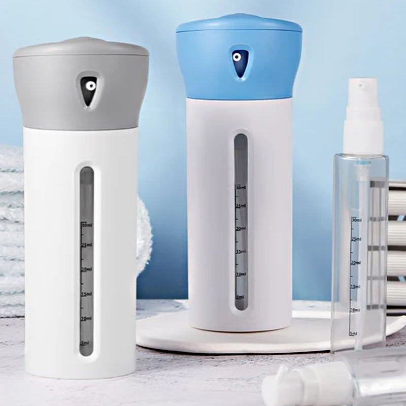 JetSetGo – 4-in-1 Spenderflasche für stressfreies Reisen!
