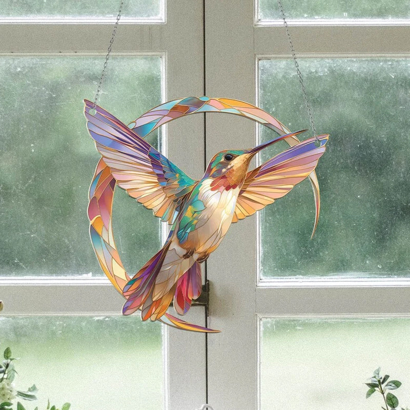 HummiGlow | Kolibri Sonnenfänger | Handgefertigt | Acryl | Farbenspiel & Symbol