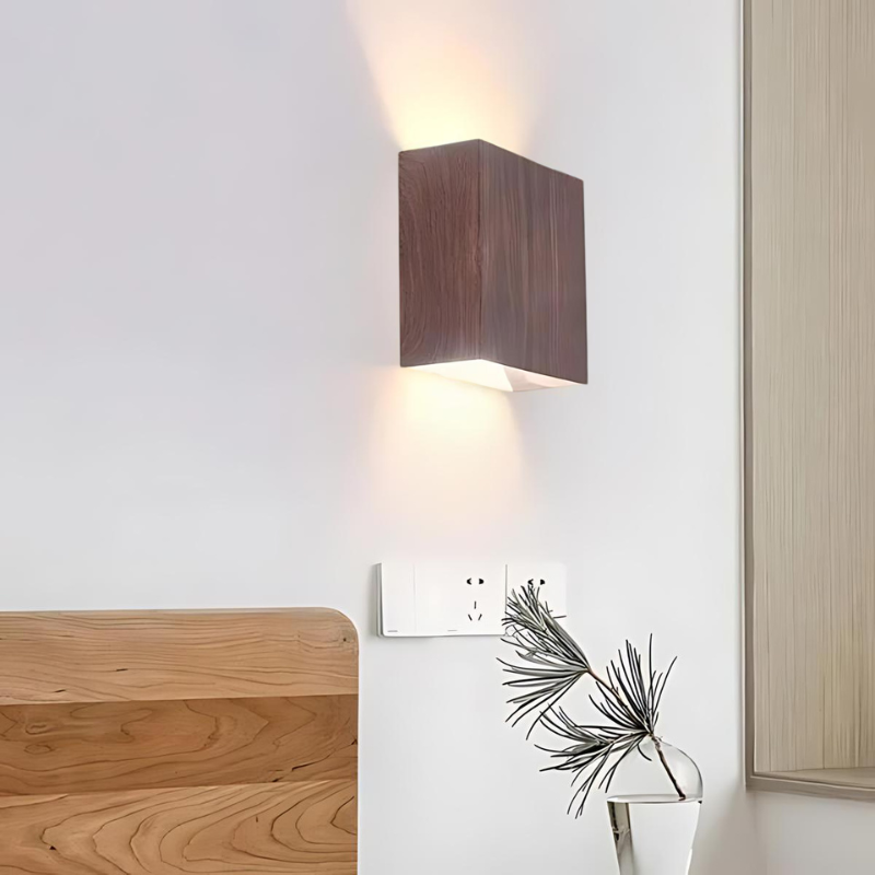 Lumavene Wandlampe Eiche | LED Holzleuchte Rund | Skandinavisches Design | Ø 12 cm