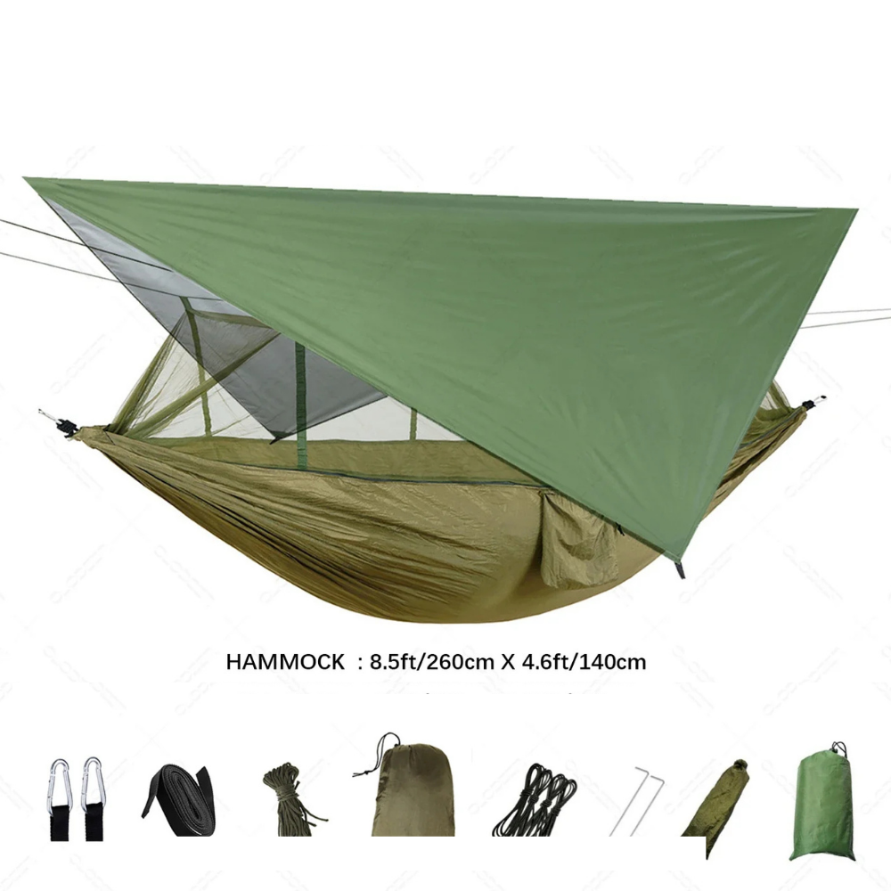 Nomaterra Hängematte | Mit Moskitonetz & Tarp | Ultraleicht & Wetterfest | Für Outdoor & Trekking