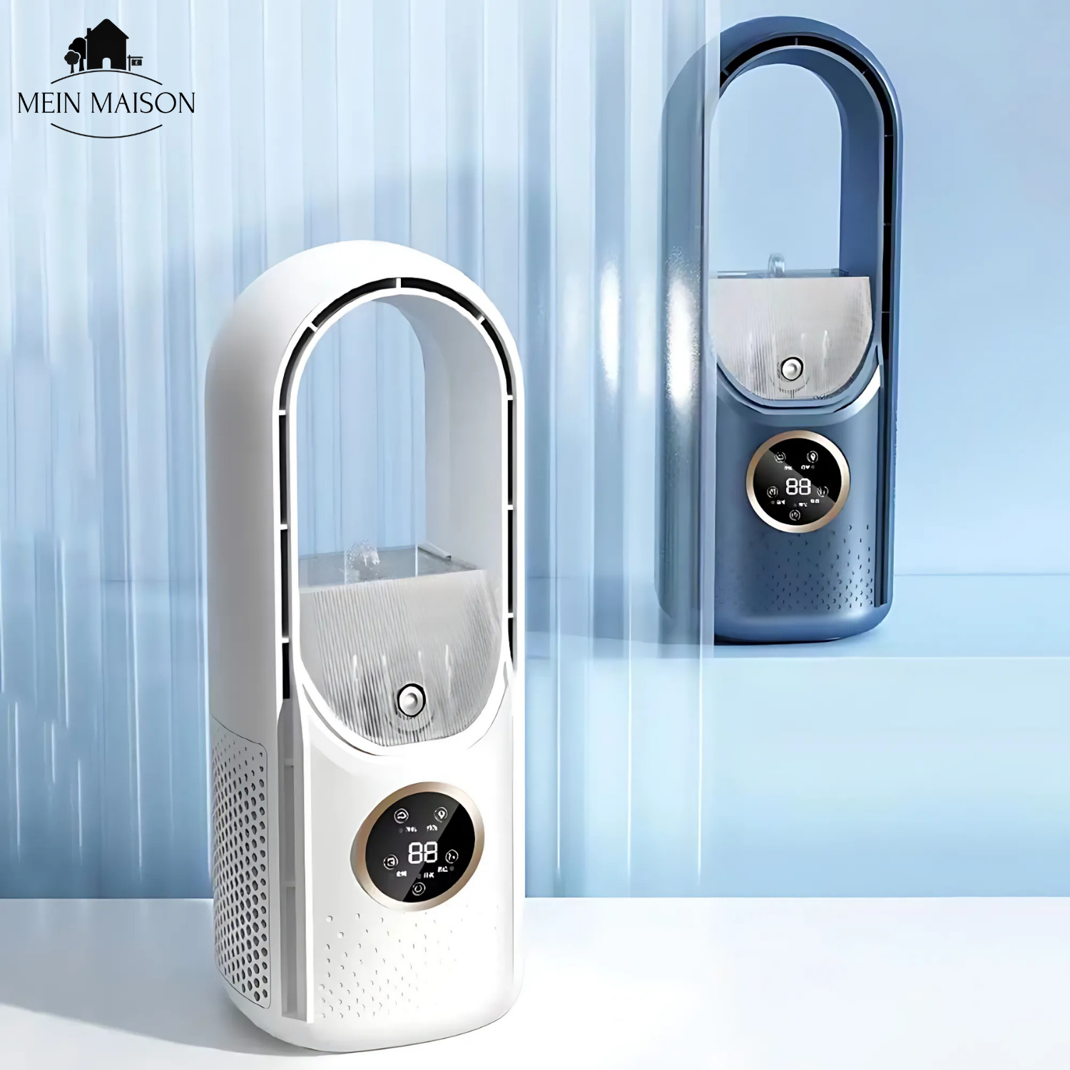 BrisaFlow Tisch-Luftkühler | 3-in-1 Kühlung & Befeuchtung | Bladeless Design | USB & Timer