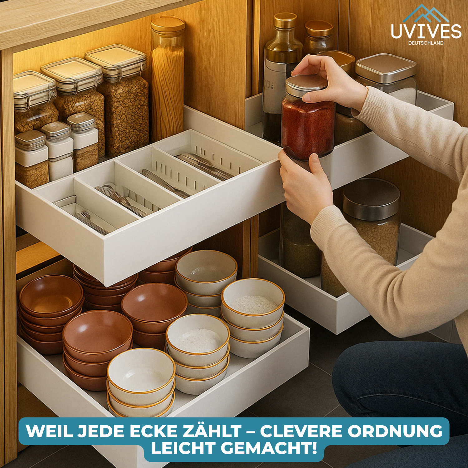 StackEase™ – Der clevere Küchenschrank-Organizer!