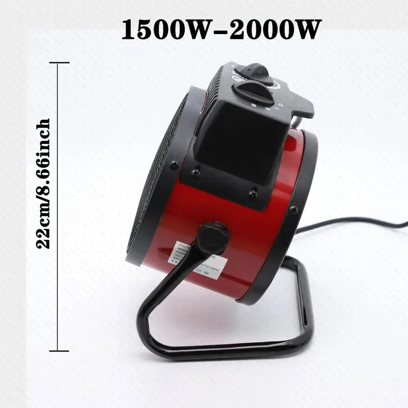 Thermoventis | Industrieller 220V Elektroheizer | 3 Heizstufen | PTC-Keramiktechnologie | Thermostat & Überhitzungsschutz | Tragbarer Heizlüfter 1500–3500W