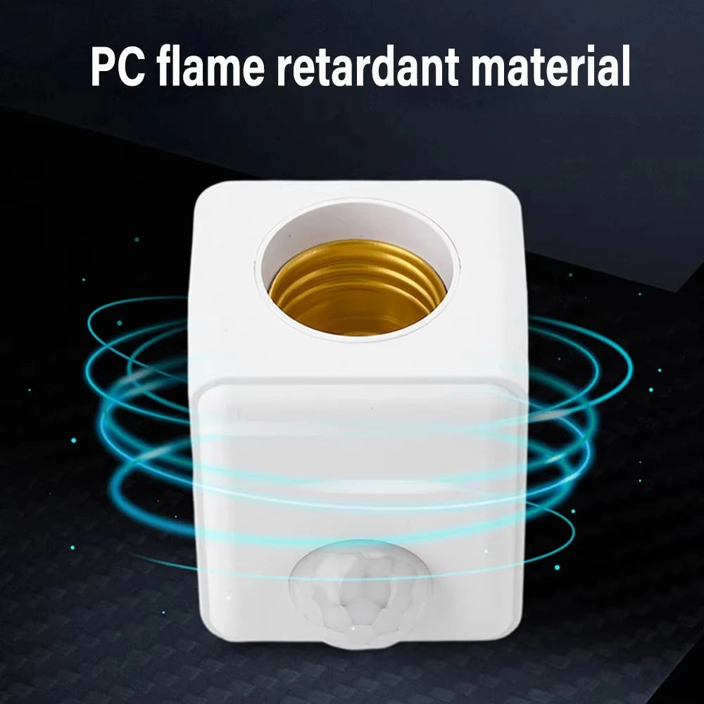 SenseLight E27 Lampenfassung mit Bewegungssensor | PIR-Infrarot-Erkennung | Automatischer LED-Halter 85–265V | Einstellbar und Energiesparend