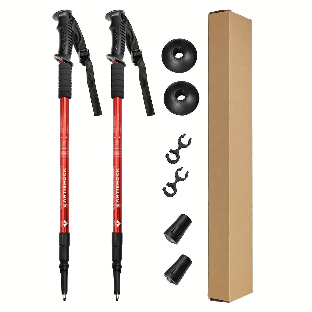 HikerMax Trekking Poles | Verstellbar & Stoßdämpfend | Leichtes Aluminium | 65–135 cm