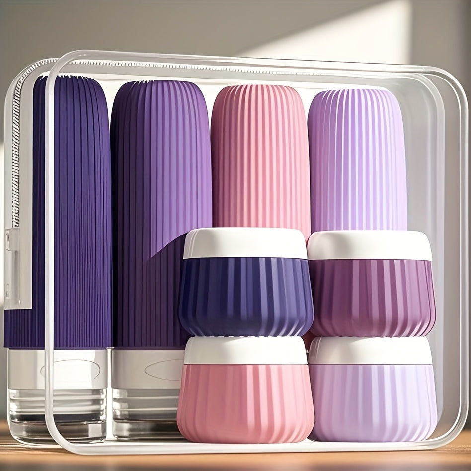 Nomixa TravelKit | 8-teiliges Silikon-Reiseset | Auslaufsicher & TSA-konform | Mit Kulturtasche