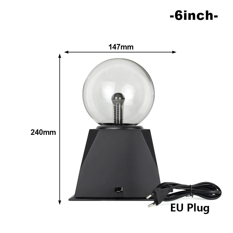 Electrava | Magische Plasmakugel Lampe | LED Taschenlampe mit Berührungs- und Soundsteuerung | 220V EU-Stecker | 10–20 cm | Dekoratives & Partylicht
