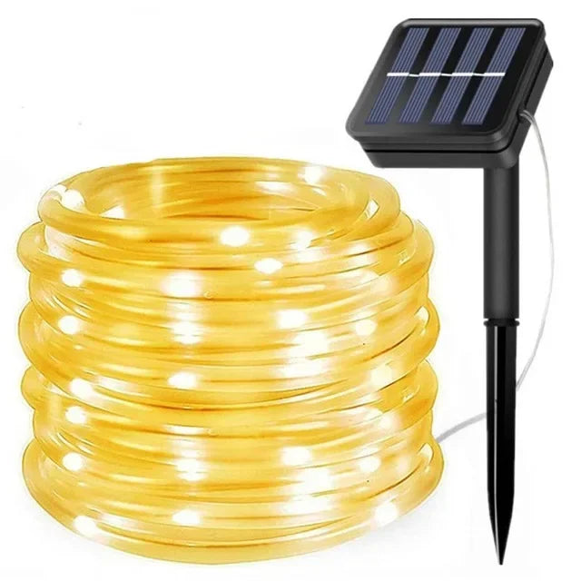 Solviera Solar Lichterkette | 300 LED-Leuchtmittel | IP65 Wasserdicht | 8 Lichtmodi | Garten-, Weihnachts- & Partydeko | Warmweiß / Weiß / Mehrfarbig