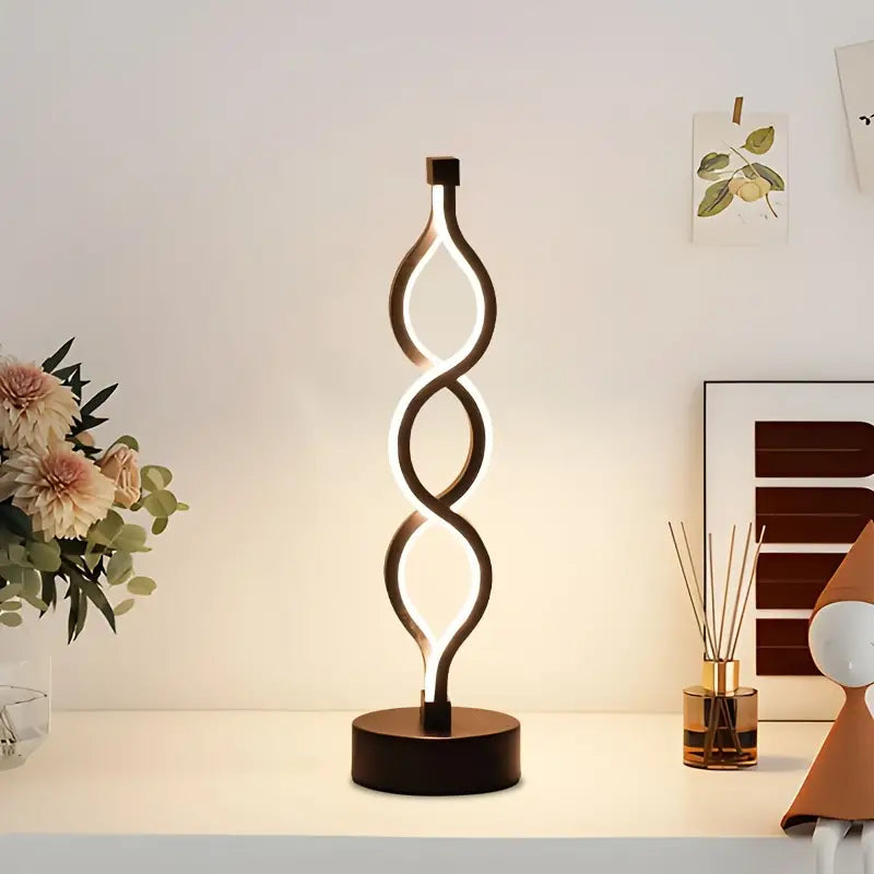 SpiraGlow LED Tischlampe | Dimmbare Spiralform | USB-betrieben & Kabellos | Modernes Design für jedes Interieur