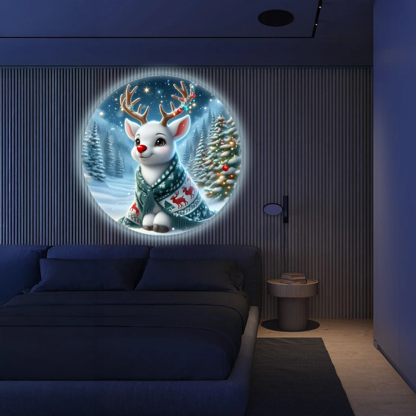 Weihnachtsprojektor LumiNoel | USB LED-Projektor mit 3 Musterscheiben | Rentier-, Schneemann- & Weihnachtsmann-Designs | Festliche Deko & Geschenkidee