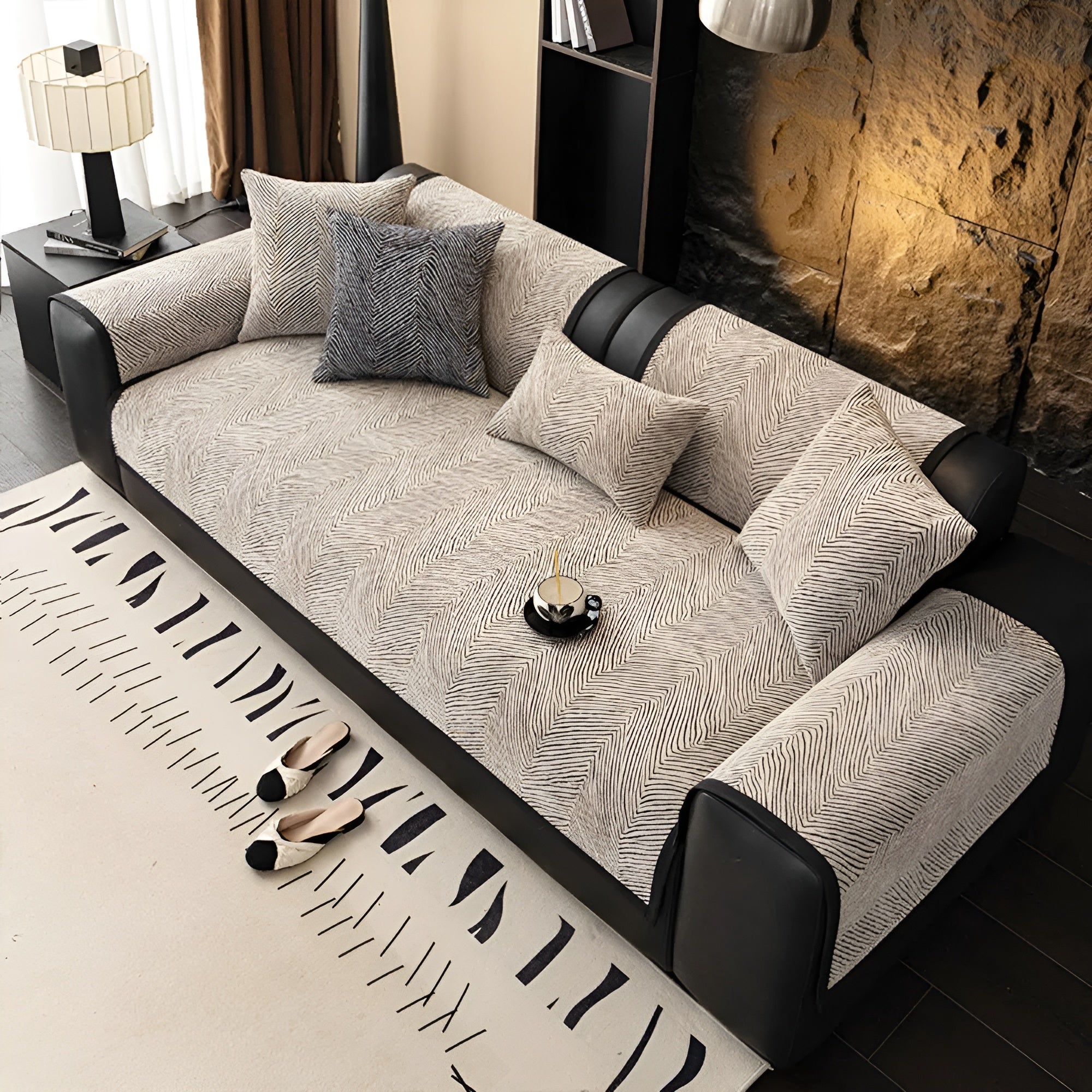 Velvona Sofabezug | Plüschiges Chenille-Material | Weich, Langlebig & Pflegeleicht | Baum-Design