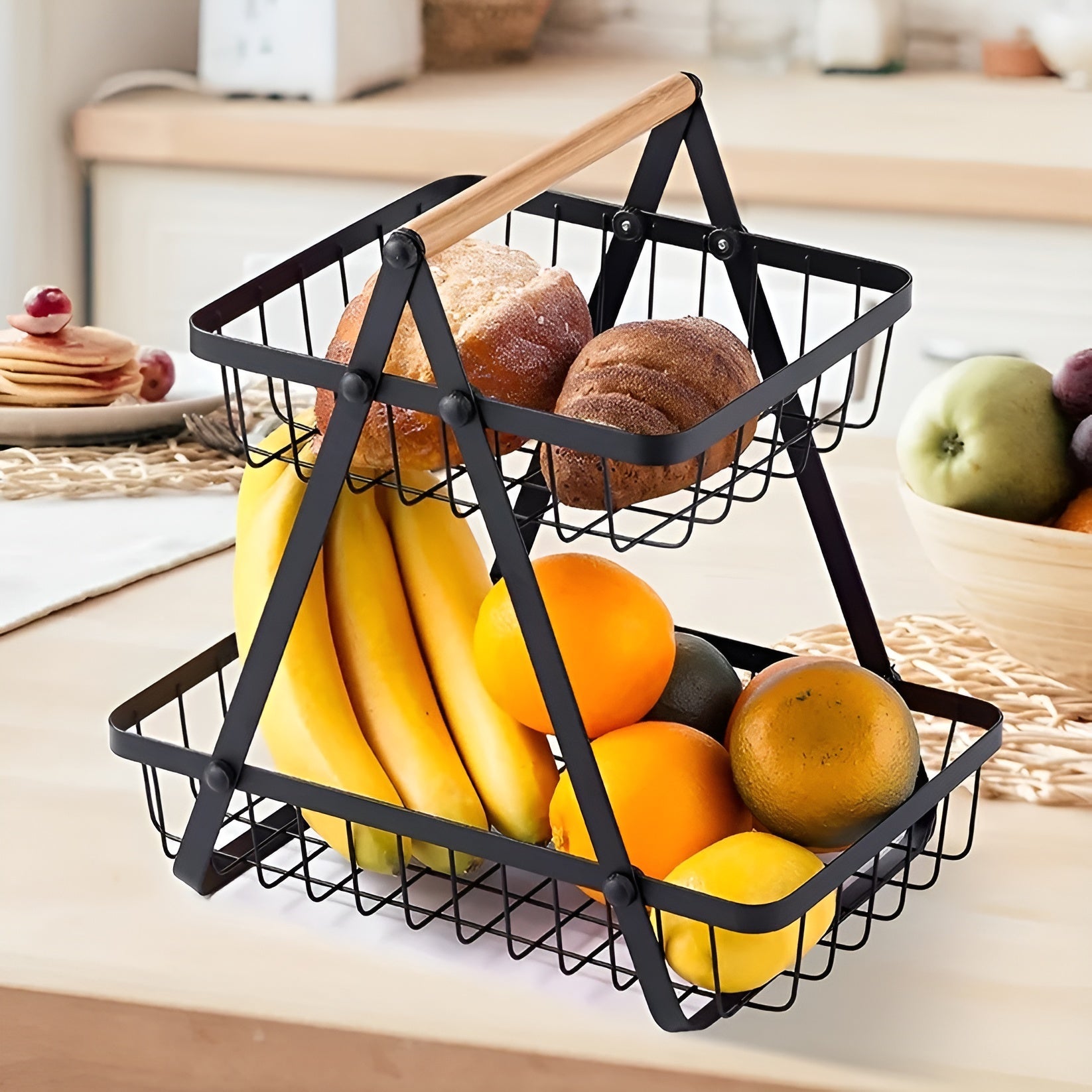FruttaTier | 3-Etagen Obstkorb | Platzsparend & Modern | Pulverbeschichtetes Metall