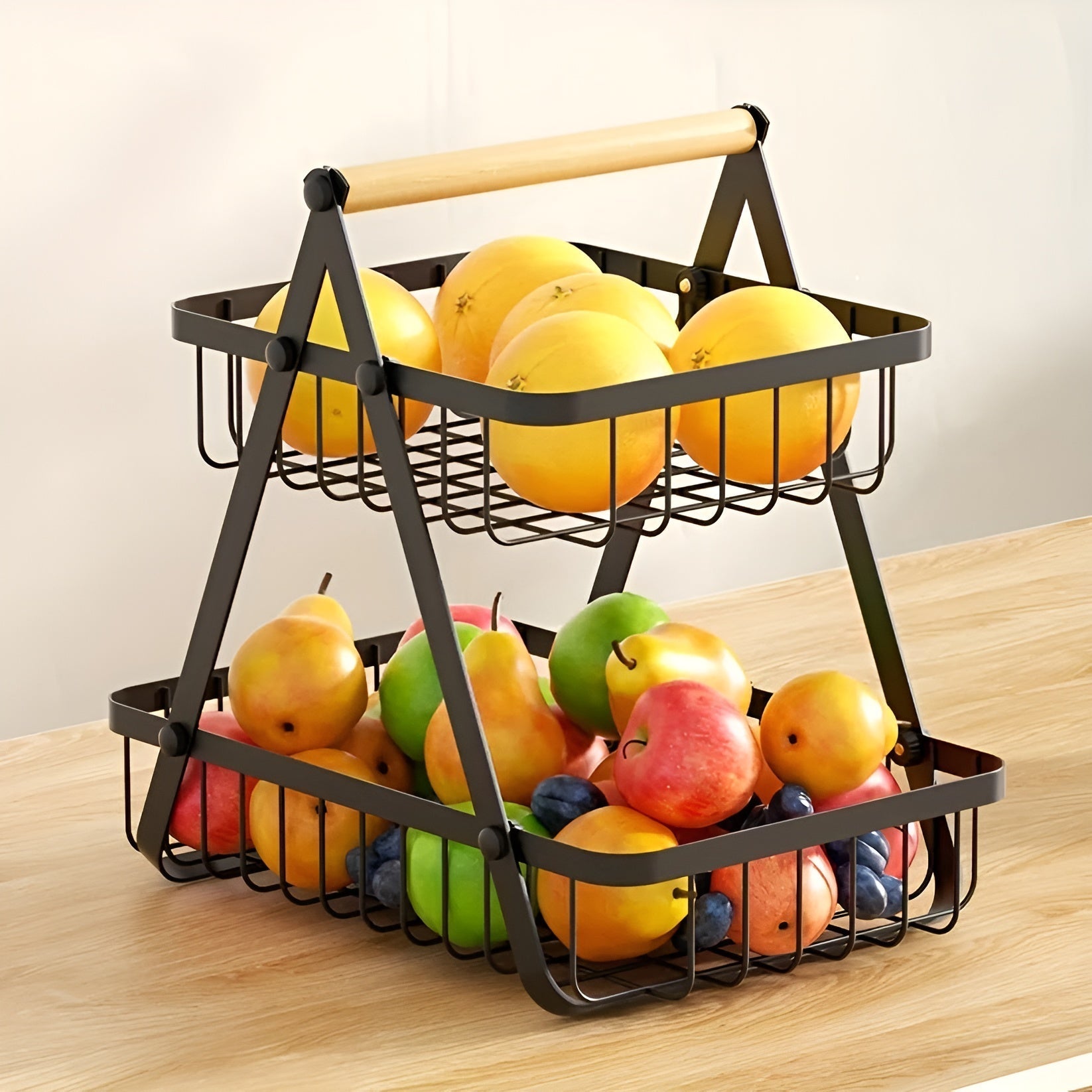 FruttaTier | 3-Etagen Obstkorb | Platzsparend & Modern | Pulverbeschichtetes Metall