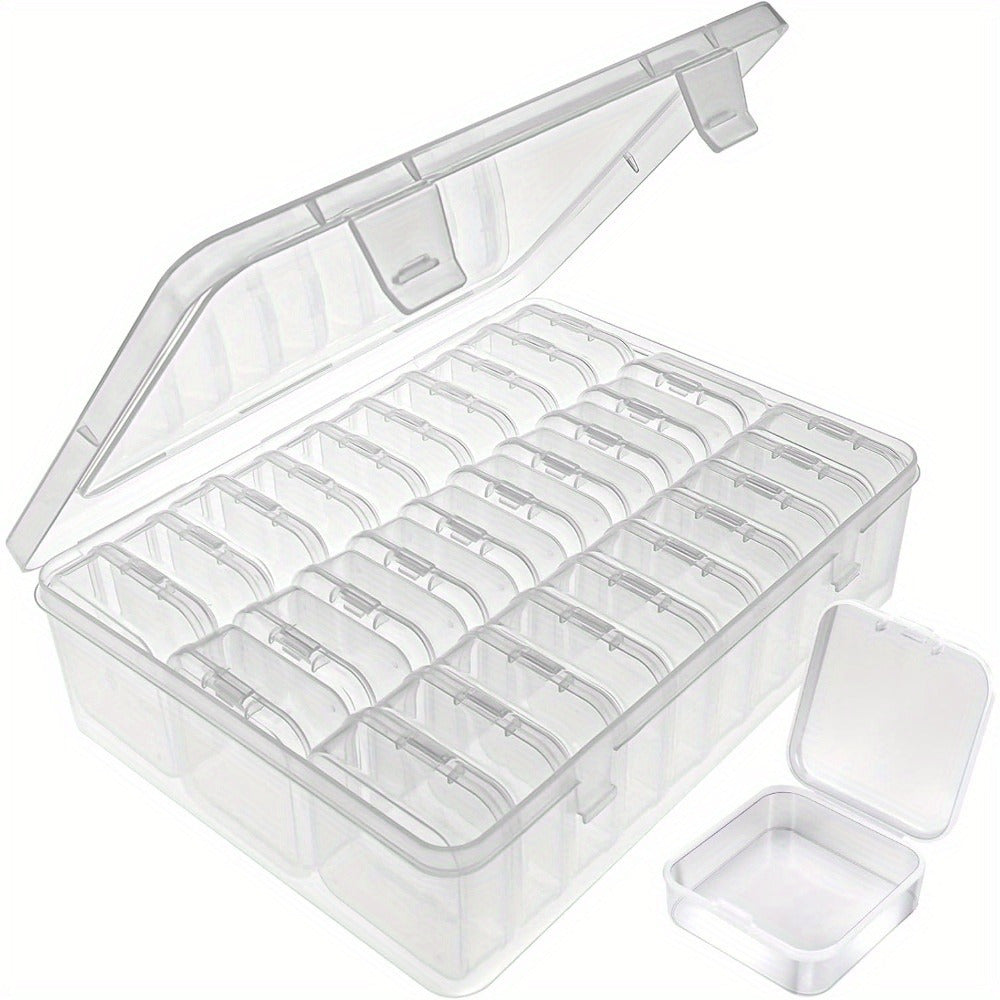 BeadBoxx | Organizer-Set | 30 transparente Mini-Boxen, kompakt & mobil | Für Perlen, Schmuck & Bastelzubehör