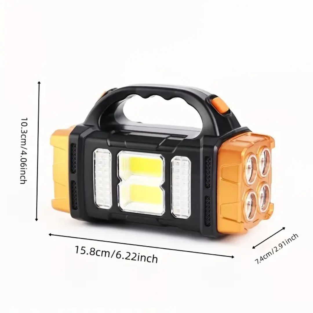 Torchora 3-in-1 Outdoor-Taschenlampe | LED-Beleuchtung & Powerbank | Solar & USB Ladefunktion | Kompakt & Wetterfest