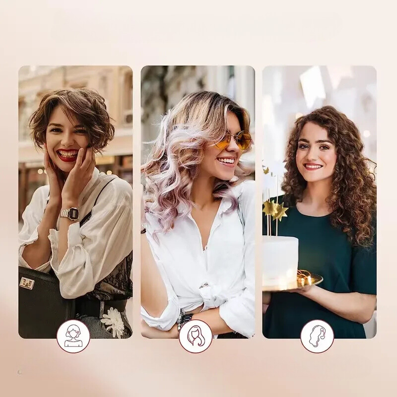 NovaWaves | 3-Zylinder Lockenstab | Ionen-Technologie, Schnellaufheizung, Dualspannung | Für glamouröse Beach-Waves & Styling unterwegs