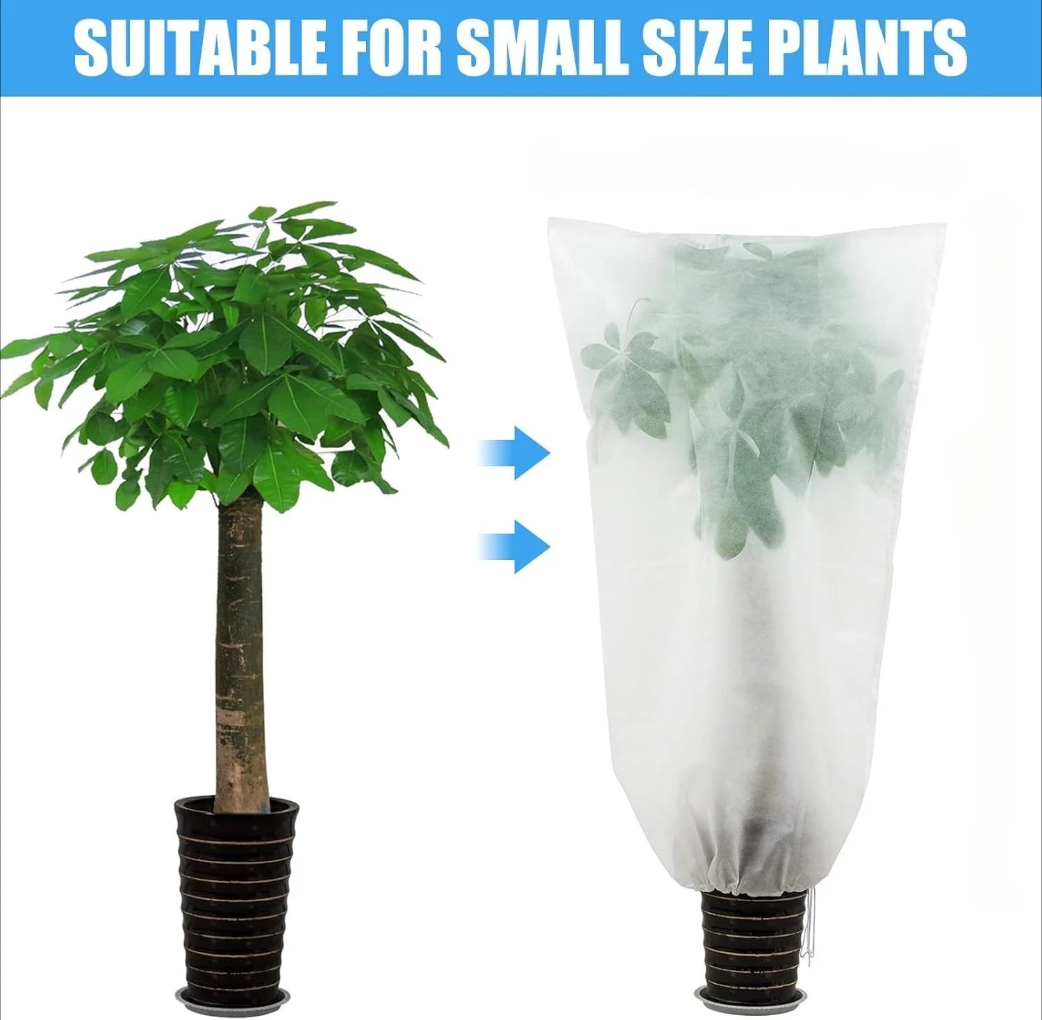 FrostGuard Garten | Winterpflanzenschutz-Abdeckung mit Reißverschluss | Frost-, Vogel- und Insektenschutz | Wiederverwendbar und Atmungsaktiv