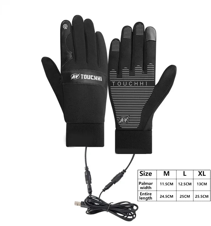 ThermaGlide USB beheizte Handschuhe | Wasserdicht, Touchscreen-kompatibel | Winter-Handwärmer für Skifahren, Motorradfahren & Outdoor-Aktivitäten
