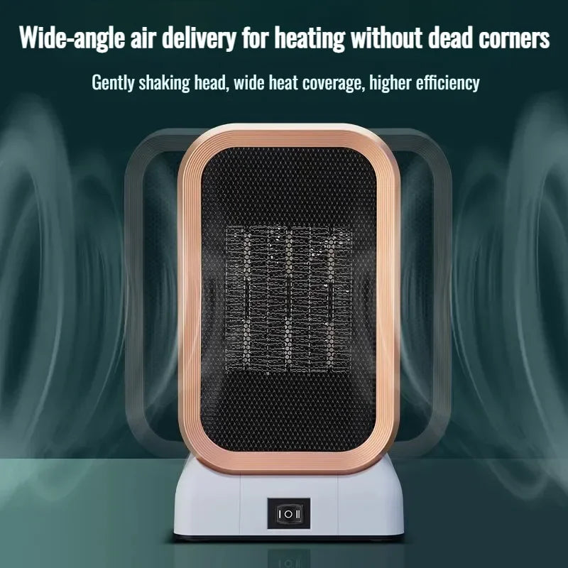 Heativa Kompakter Elektroheizer | Mini Heizlüfter mit 2 Wärmeeinstellungen & Kipp-Schutz | Leise und Sicher für Zuhause und Büro