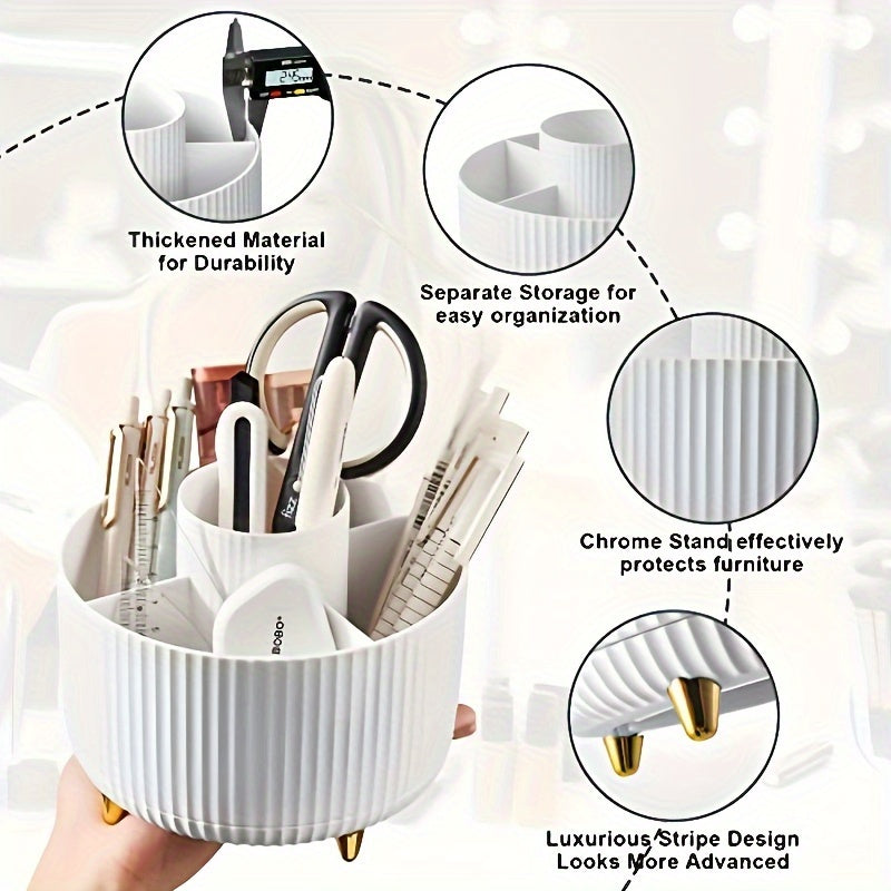 OrbiLux | 360° Drehbarer Make-up Organizer | Platzsparend & Stabil | Vielseitige Aufbewahrung | Elegantes Design