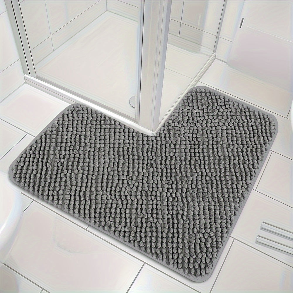 CornerLuxe Bath Mat | L-Form Design | Rutschfest & Saugfähig | Stilvoll & Komfortabel