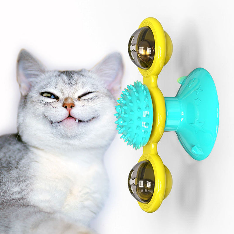PlayPaws Toy | Interaktives Katzenspielzeug | Zahnpflege & Kratzschutz | Drehende Windmühle