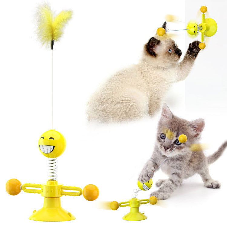 PlayPaws Toy | Interaktives Katzenspielzeug | Zahnpflege & Kratzschutz | Drehende Windmühle