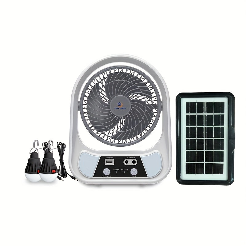 SolarAir | Tragbarer Solar-Ventilator | LED-Beleuchtung & Powerbank | Kompakt und Mobil