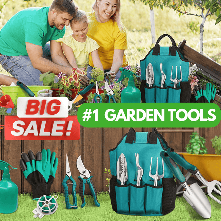 GreenMaster 11in1 Gartenwerkzeug Set | Komplette Ausrüstung mit Tasche | Ergonomisch & Rostfrei | Für Einsteiger & Profis