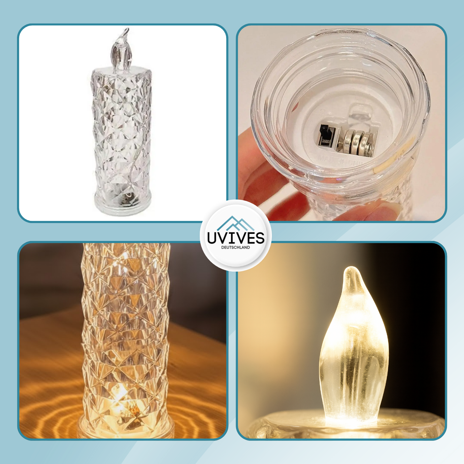 2+2 GRATIS | CrystalGlow – LED Kerzen mit funkelndem Kristall-Effekt!